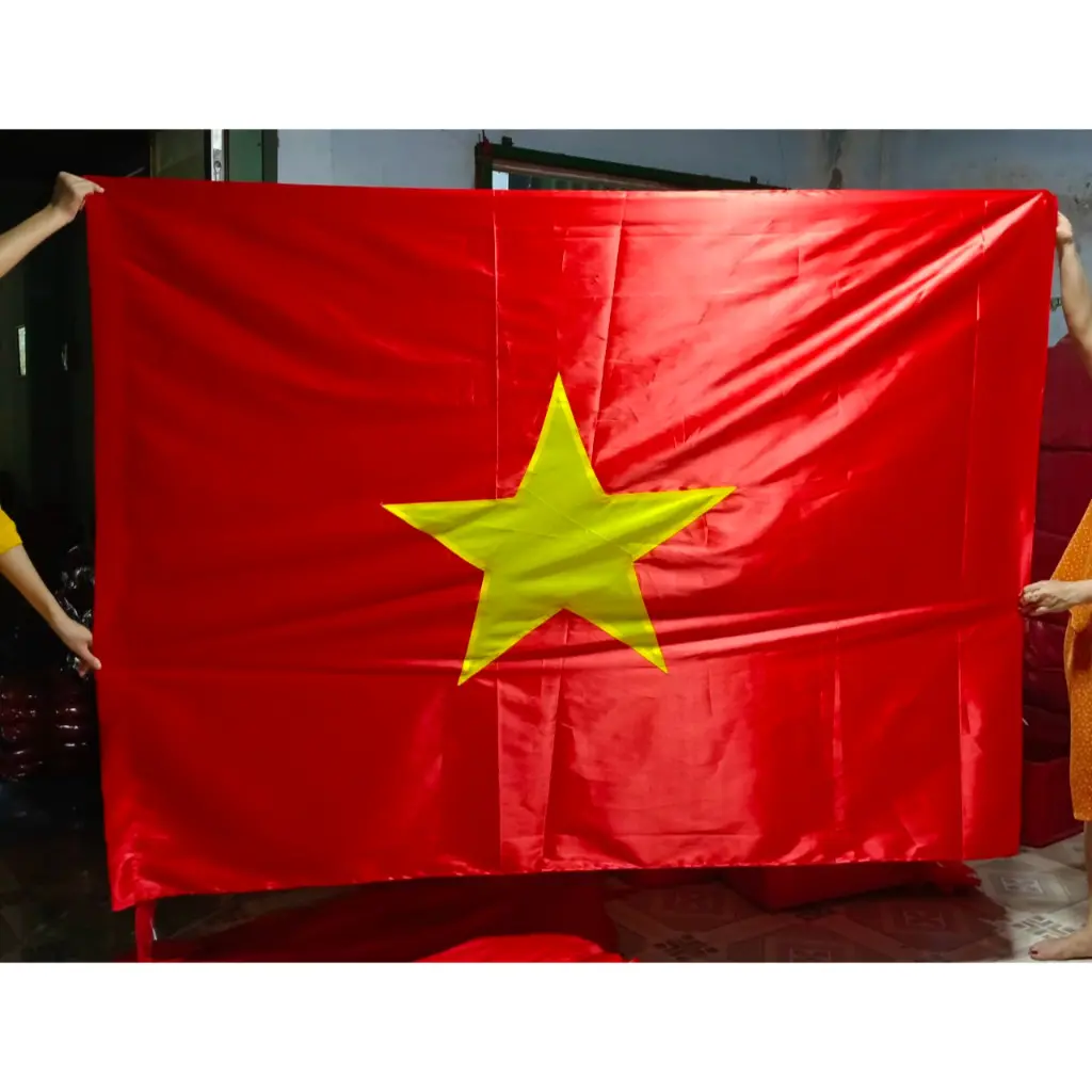 Cờ đỏ sao vàng, cờ tổ quốc vải phi bóng đẹp, cờ nước Việt Nam vải phi bóng bền đẹp