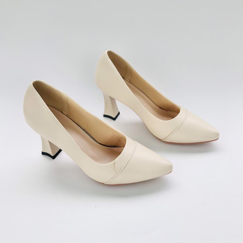 Giày Công Sở Kẻ Ngang Gót  5p và 7p Cao Su Nữ Shoes Hoa 3