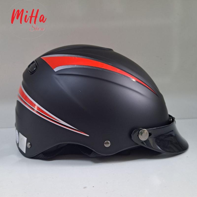  Mũ nón bảo hiểm nửa đầu lưỡi trai 1 2 không kính Bktec helmet nam. 