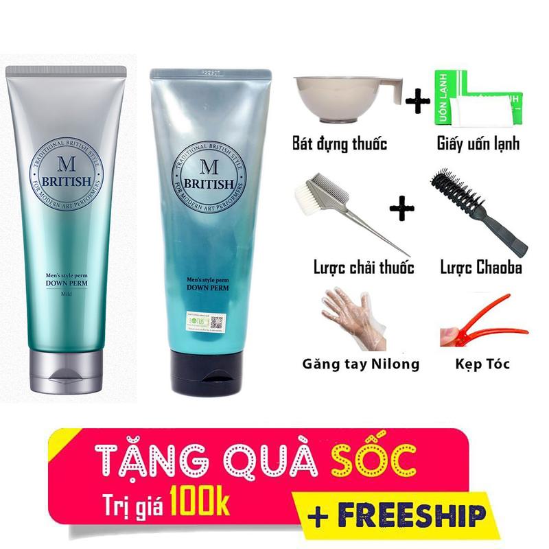 Kem ép side tóc nam M British Men’s Style Down Perm (bản MILD) cao cấp chính hãng Hàn Quốc + Full Quà tặng dụng cụ Chăm Sóc Tóc Dưỡng Tóc