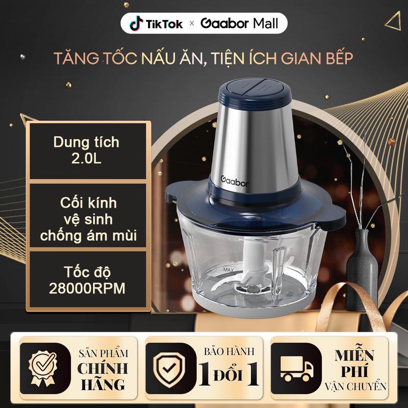 Máy xay thịt thực phẩm đa năng Gaabor MG20M-WH01A 14000 vòng phút / MG20M-BE01A 28000 vòng phút công suất 300w cối thủy tinh 4 lưỡi dao sắc bén Nấu Ăn Xay Sinh Tố