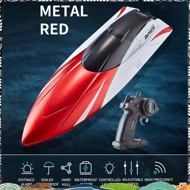 Rc 2.4G Dual Rudder Motor Waterproof High Speed Boat Toys Gift For Kids Children Model Toy Remote Control Ship Red greenbranches