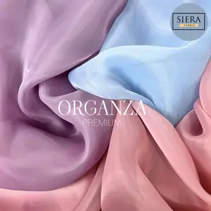 SETENGAH METER Kain Organza Polos / Kain Silky Organza Premium