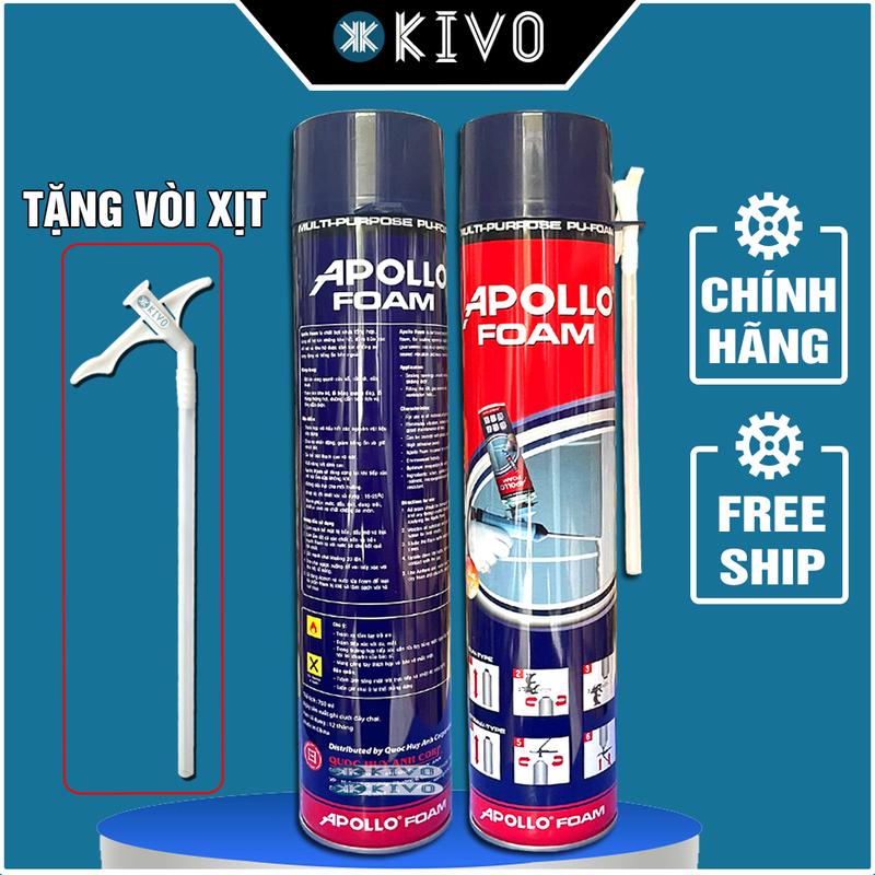 Keo Bọt Nở Apollo Foam 750ml, Bosny Foam, Rockiya - Xịt Bọt Gương - Bọt Nở Chống Thấm Kivo
