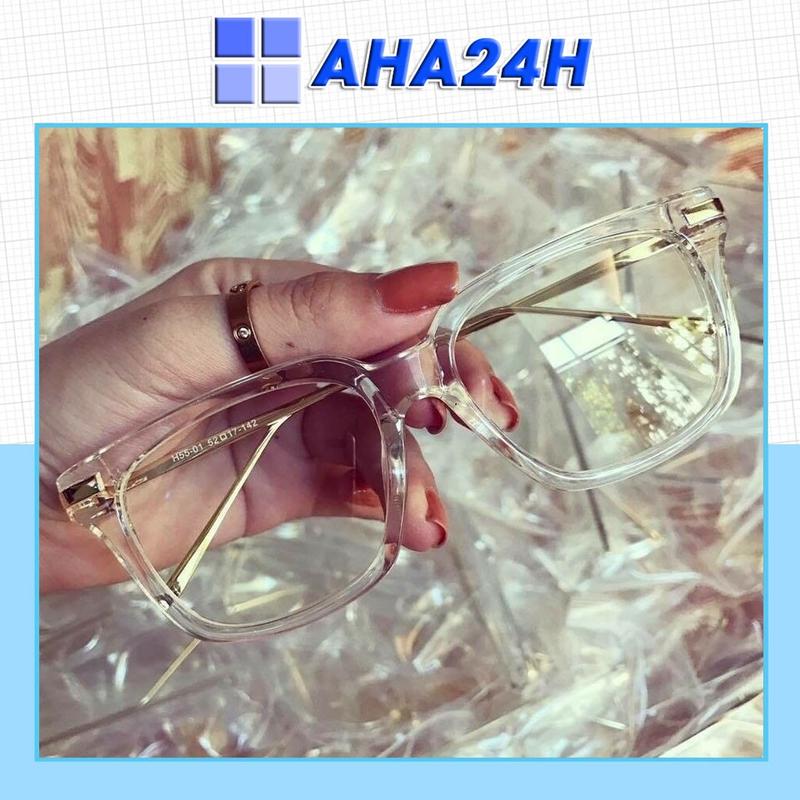 Mắt kính V gọng trong AH141 chân vàng bạc gọng kính giả cận nam nữ Hàn Quốc