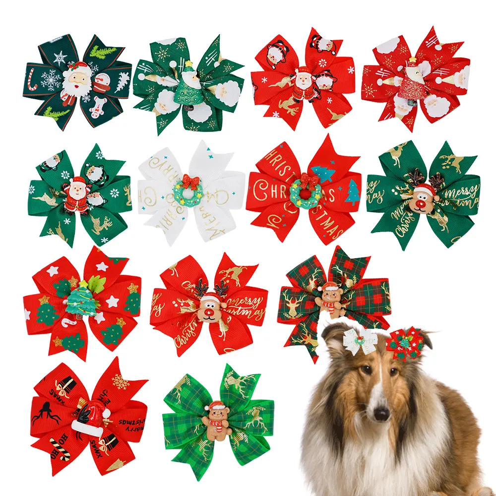 Cross-Border Christmas Santa Claus Decoration New Supplies Children's Hair Clips Pet Cat Dog Headwear Reindeer Bell Cute