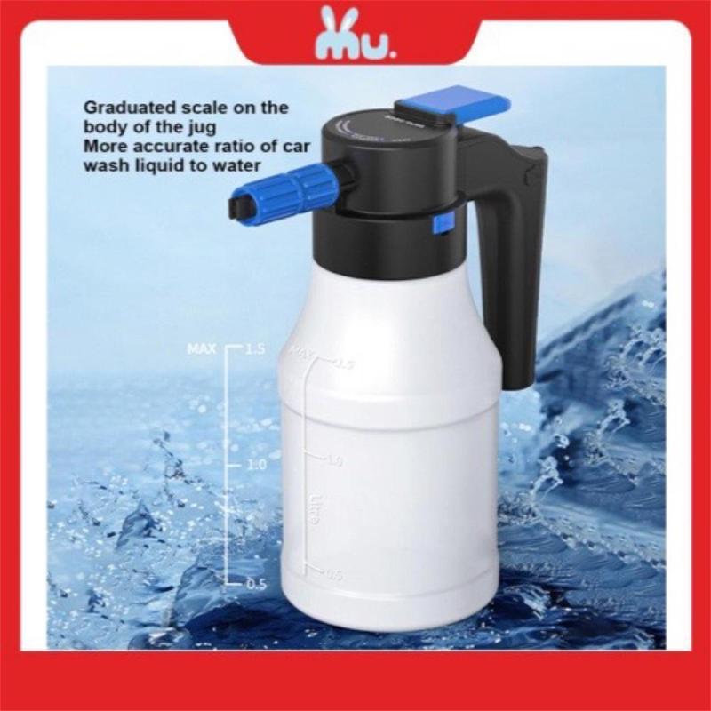 [ยอดฮิต ส่งไว!!] COD เครื่องพ่นโฟมไฟฟ้าเครื่องกำเนิดโฟม1.5L สำหรับล้างรถ2600mAh แบตเตอรี่ลิเธียมทนทาน ต่อล้างรถผ้าขนหนูโฟมล้าง จัดส่งจากกรุงเทพ รถยนต์ Car 4