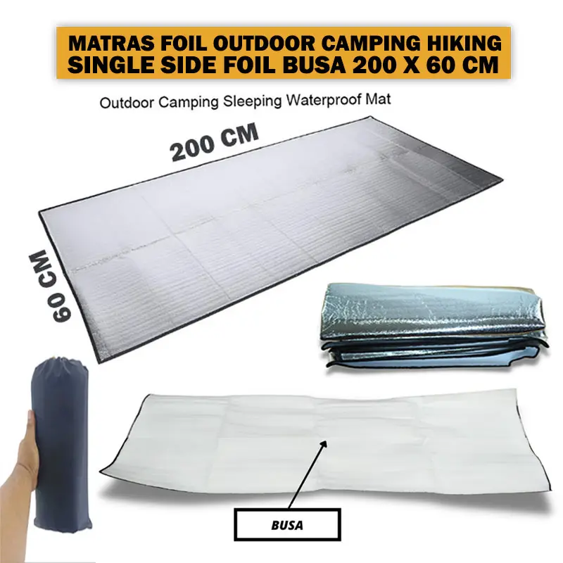 Matras Alumunium Foil 200x60cm Alas Tikar Tenda Ultralight 1 orang