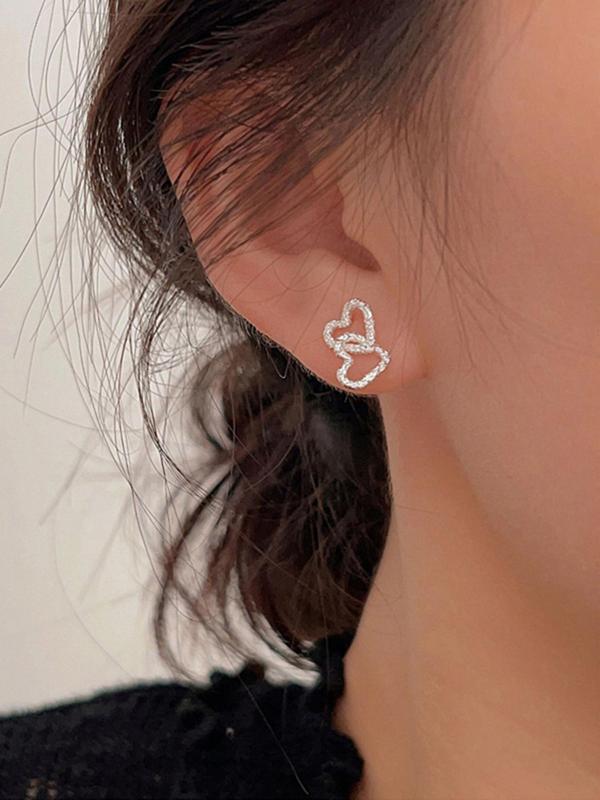 Heart Design Stud Earrings, Fashionable Textured Earrings for Women for Party, Daily Clothing Decor, Trendy All-match & Exquisite Jewelry for Birthday Gift 3