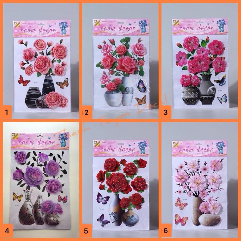 Tranh dán tường hoa nổi 3D sẵn keo dán Decor Decor Phòng Decal 1