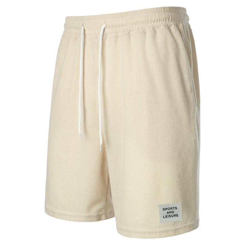 Product Introduction of 2025 Summer new solid color lace-up sweatpants corduroy simple quarter shorts men's shorts casual pants spot selu  ar  kargo mens  jeans 12
