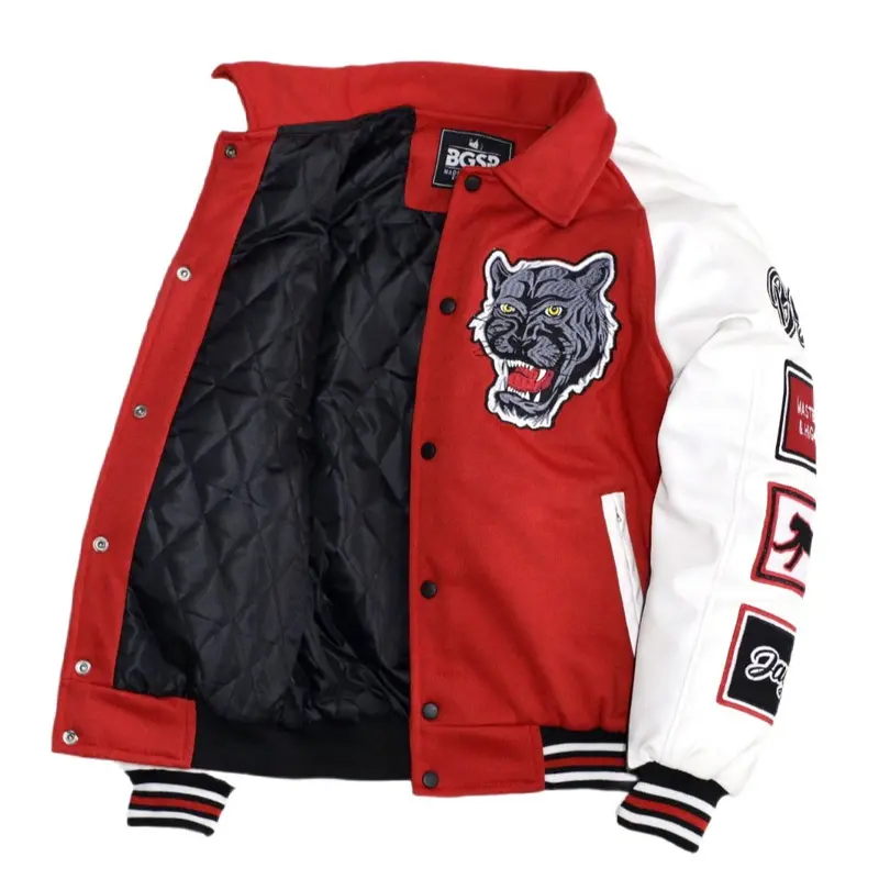 Jaket Varsity Baseball Jacket Vintage Windbreaker Bordir Tebal Jaguar Premium BGSR Terbaru Pria Wanita Bomber Distro Casual Cowok Keren Fleece Sweater Hitam 6