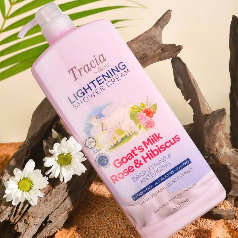 Sữa tắm dê Tracia Goat's milk Rose & Hibiscus chứa vitamin C giúp sáng mịn da - Dưỡng Da Body, an toàn cho phụ nữ mang thai