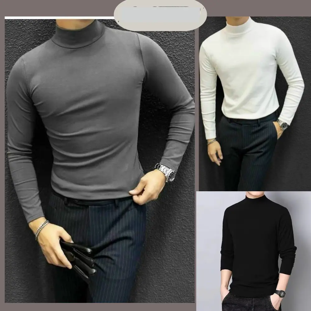 Áo Giữ Nhiệt Nam Cổ 3 Phân (1) Thun Dài Tay Thun Cotton Thu Đông Giữ Ấm Thể Thao Tập Gym - Sport Top