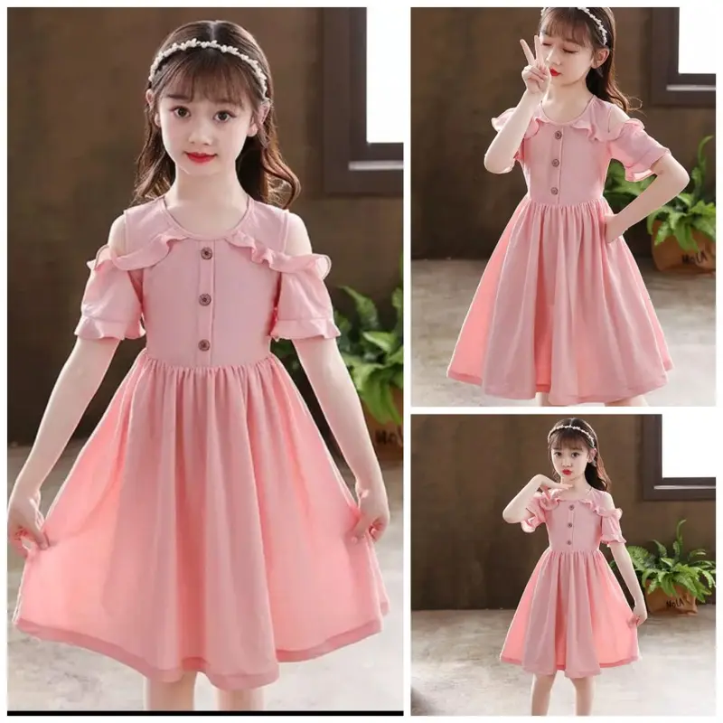 Baju Dress Anak Perempuan Korea Serena Kid Usia 7 8 9 10 Tahun Ardila Crepe1 Murah Terbaru 2