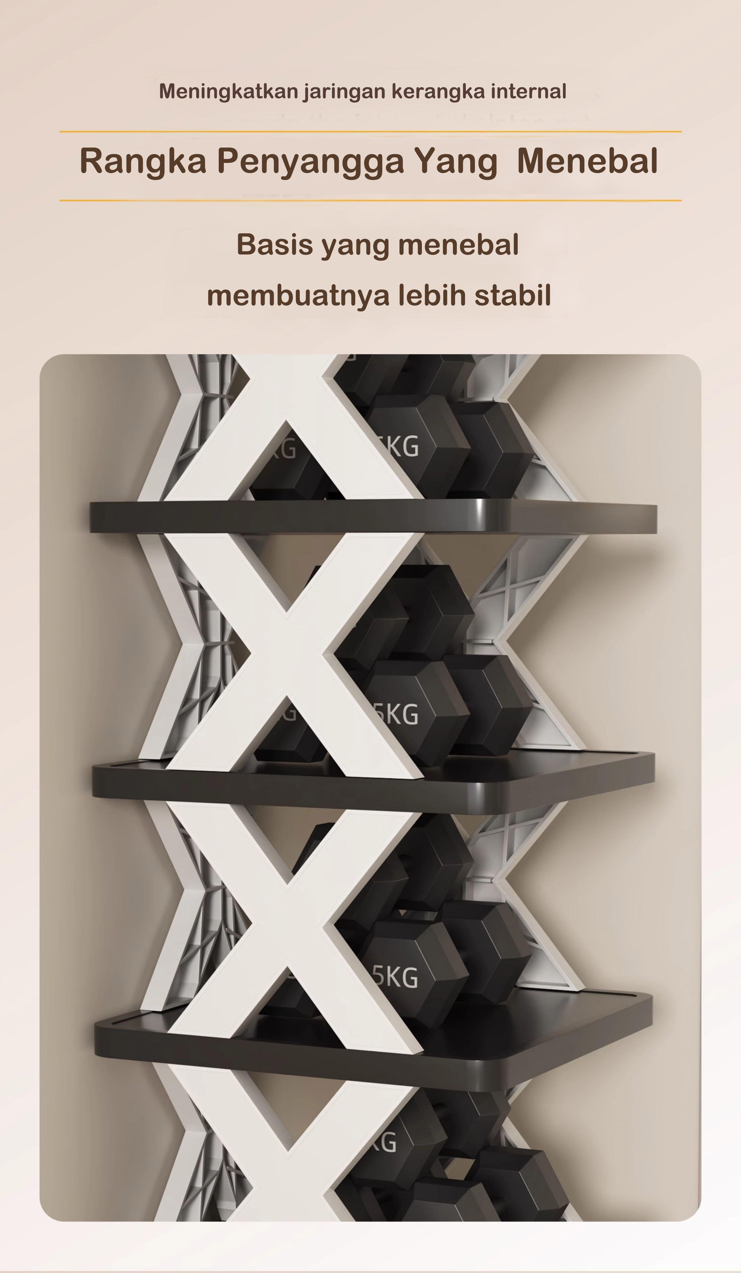 LIVO HOME Rak Sepatu X 7/9 Susun Livo Home Viral Zigzag Material Plastik PP Ringan & Kokoh Pilihan 4-9 Tingkat Mudah Dipasang Gratis Ongkir