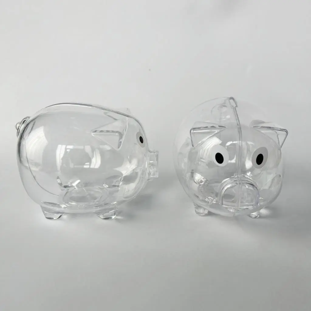 otavesca- Kids Coin Bank Large Capacity Cash Container Transparent Piggy Bank Money Box Large Capacity Coin Cash Container Kids Adults Saving Jar Decoration