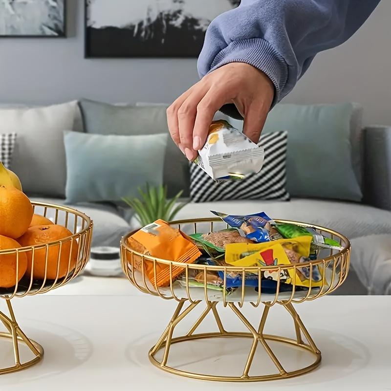 Product Introduction of Fruit Bowl with Marble Base, 1 Count Metal Fruit Basket, Fruit Storage Basket, Fruit Bowl for Kitchen, Living Room, Bedroom Desktop Display & Storage, Organiser 6