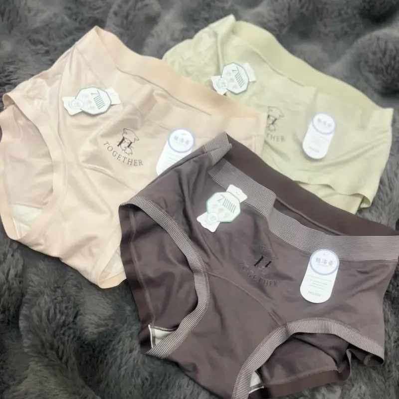 Quần Lót Nữ Mát Mịn Không Xù Set 5 Quần Sz 50-60kg Cạp Cao Phương Bra - Women 2