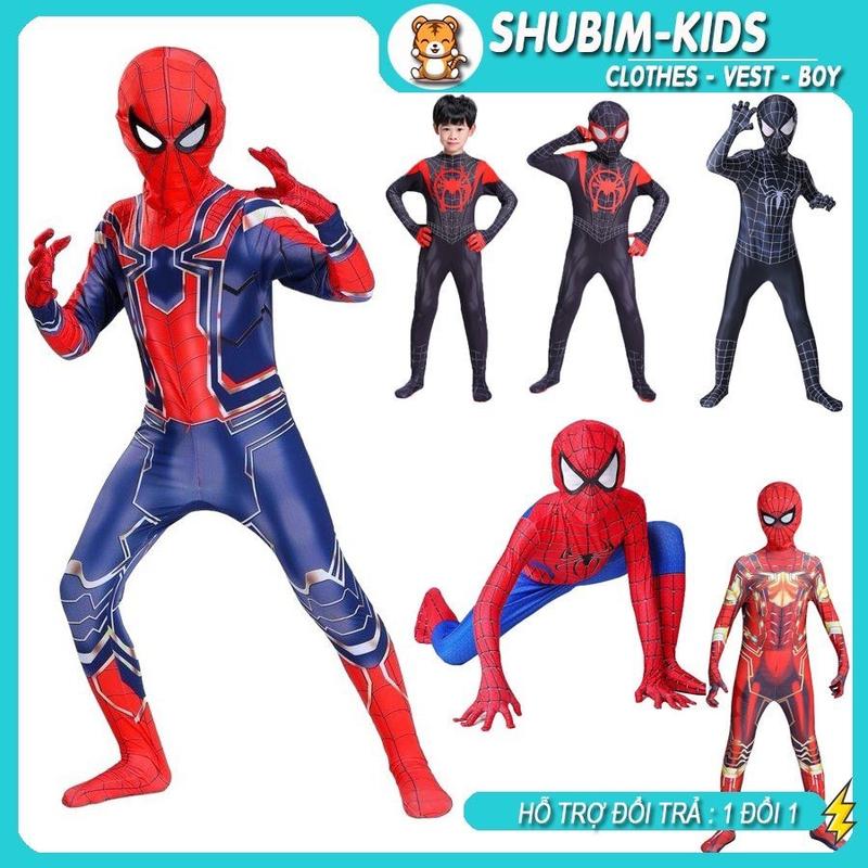 [Mẹ Shubim] Bộ Đồ Hóa Trang Nhân Vật Siêu Nhân - Người Nhện Sprider Man - Đội Trưởng Mỹ - Halloween Cho Trẻ Em