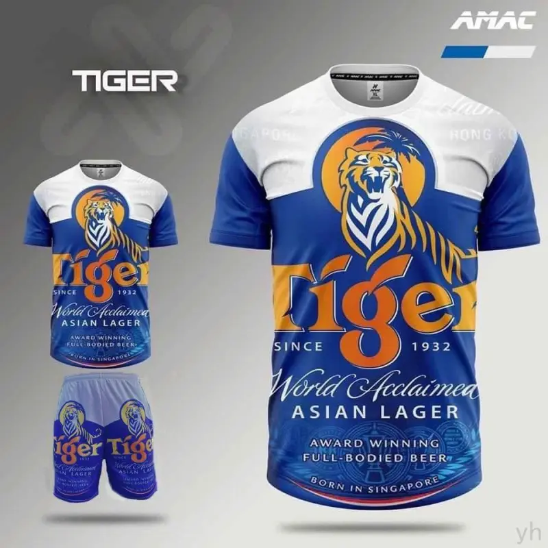 Bộ Quần Áo Thể Thao Mùa Hè Siêu Mát Mẻ Họa Tiết BIA TIGER XANH Cực Đẹp Thun Sport 0