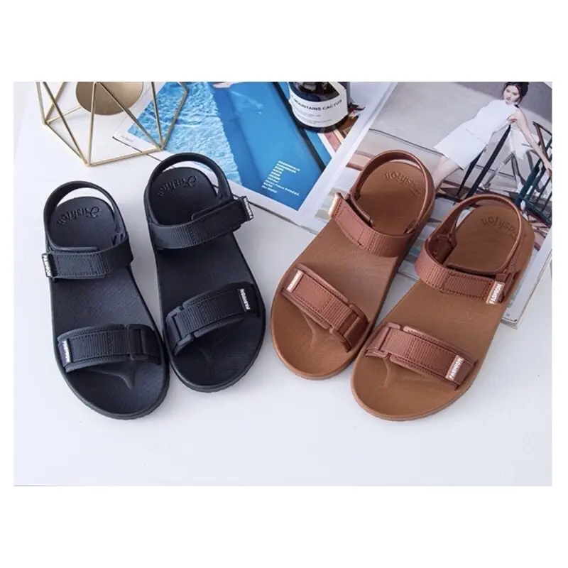 002 Giày sandal nhựa quai ngang chất liệu cao su, đi biển, đi mưa siêu bền chống trơn trượt. Shoes (tăng size) DéP Nhung 3