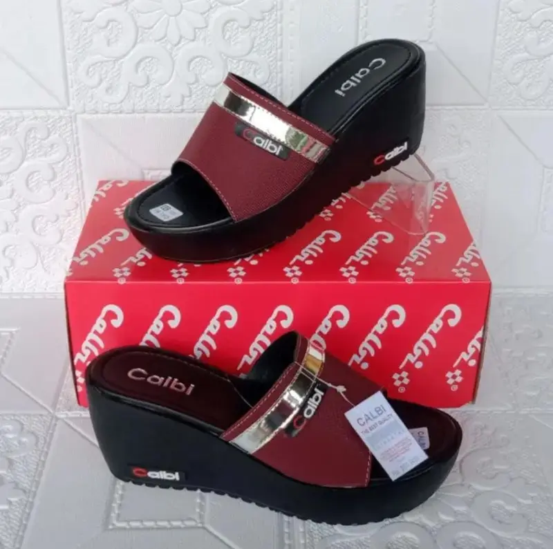 sandal wedges Sendal calbi sandal wanita terbaru sandal kondangan sandal wanita terlaris 1