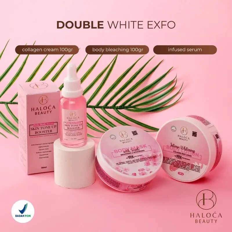 1000% ORIGINAL HALLOWICA [HALOCA BEAUTY[Paket Bestseller 100gr | 19 Bahan Aktif | Paket Double White Exfo Bebas Alkohol