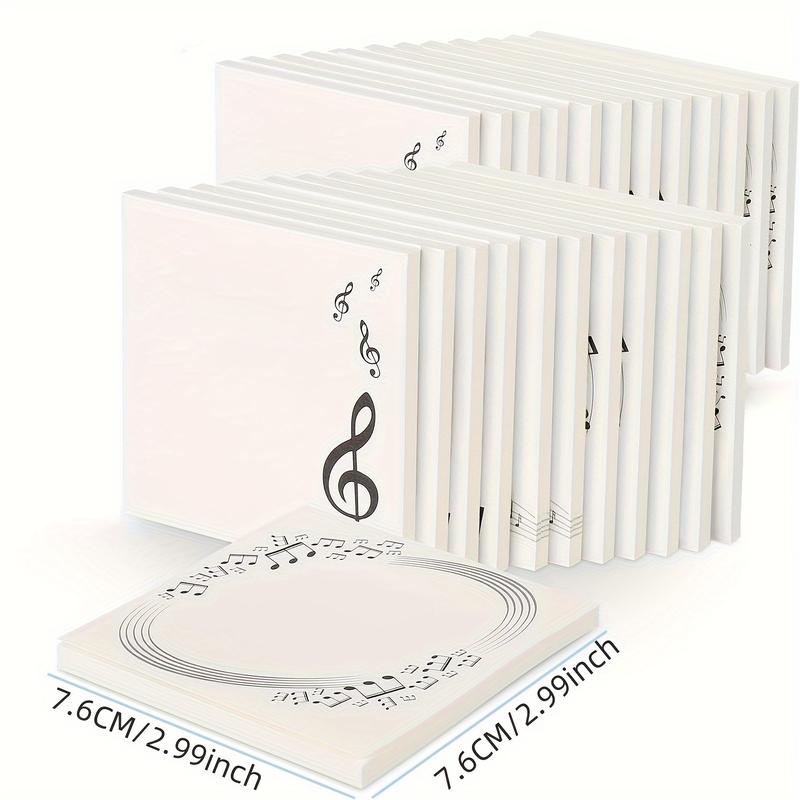 Product Introduction of 30-Page Music-Themed Notebook with Sticky Notes - Assorted Musical Designs Including Treble Clefs & Treble Clefs, Ideal for Students & Professionals, Music Gifts, Random Color 1