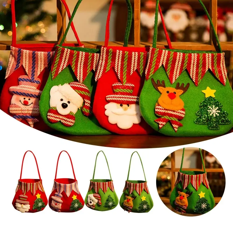 Christmas Non Woven Snowman Tote Bag Small Candy Gift Bag