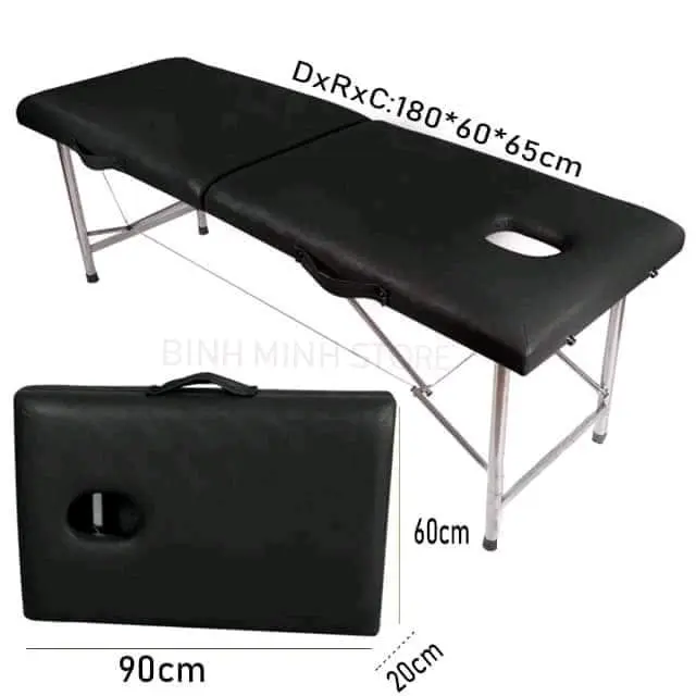 Giường xếp vali spa nối mi chân inox
