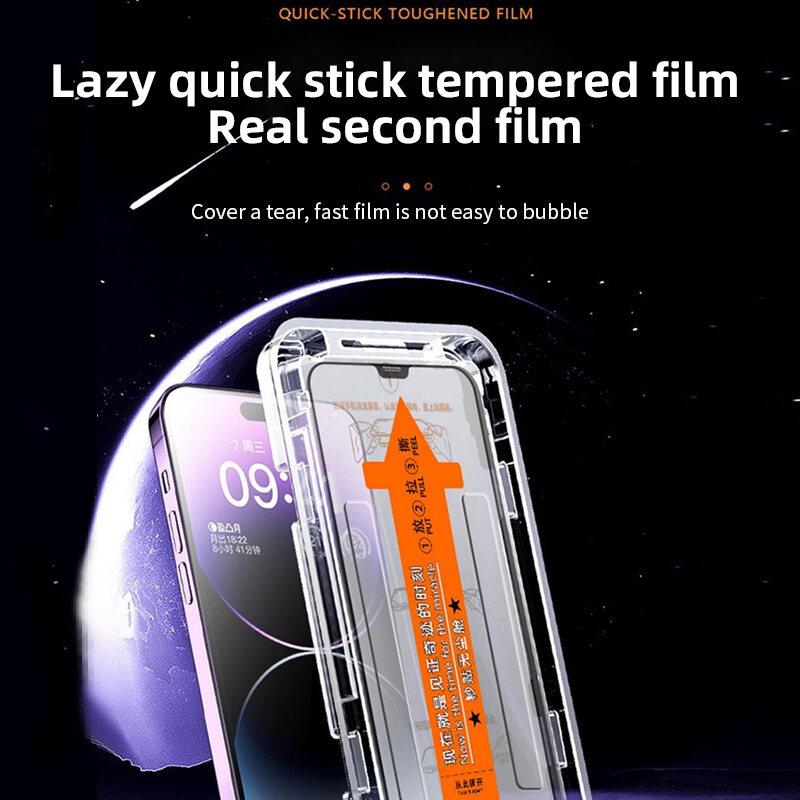 Product Introduction of [ Easy Install ] HD Clear Anti Blue Purple Light Privacy Tempered Glass For iPhone 16 15 14 Pro Max Plus13 12 11 X XS XSMax XR One-Click Dust Free Installation Screen Protector Alignment Mounting Cover 4