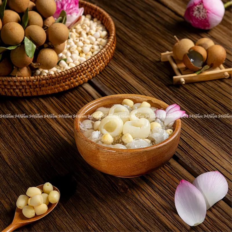 Combo 2 set Chè Long nhãn Hạt sen Tuyết yến 94Farm Nước Trà, Tea 5