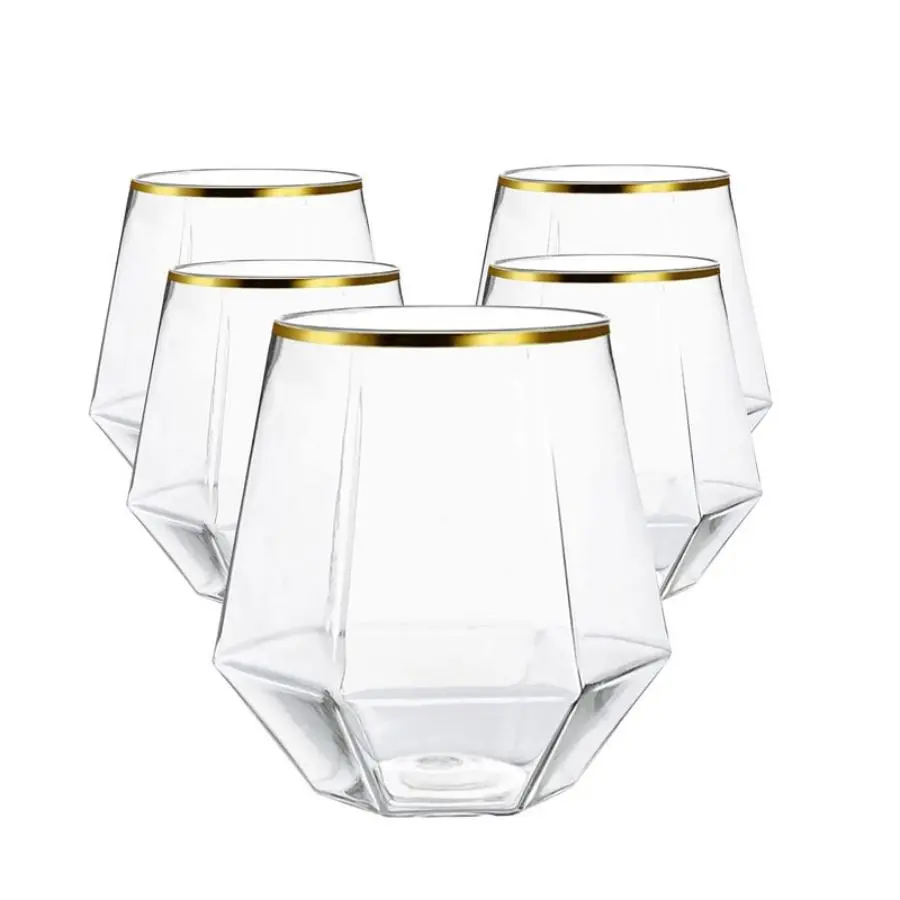 Clear Plastic Cup, 1 Count Reusable Drinking Cup, Party Champagne Cup, Beverage Cup for Birthday Party Wedding, Drinkware