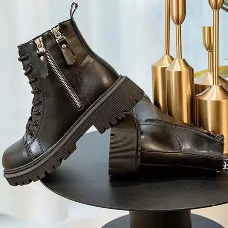 Giày Bốt Nữ Thời Trang Phong Cách Mã 330 Đế Cao 3 Phân Nhẹ Êm Thoáng Khí - Da Mềm Mại - Shoes 1