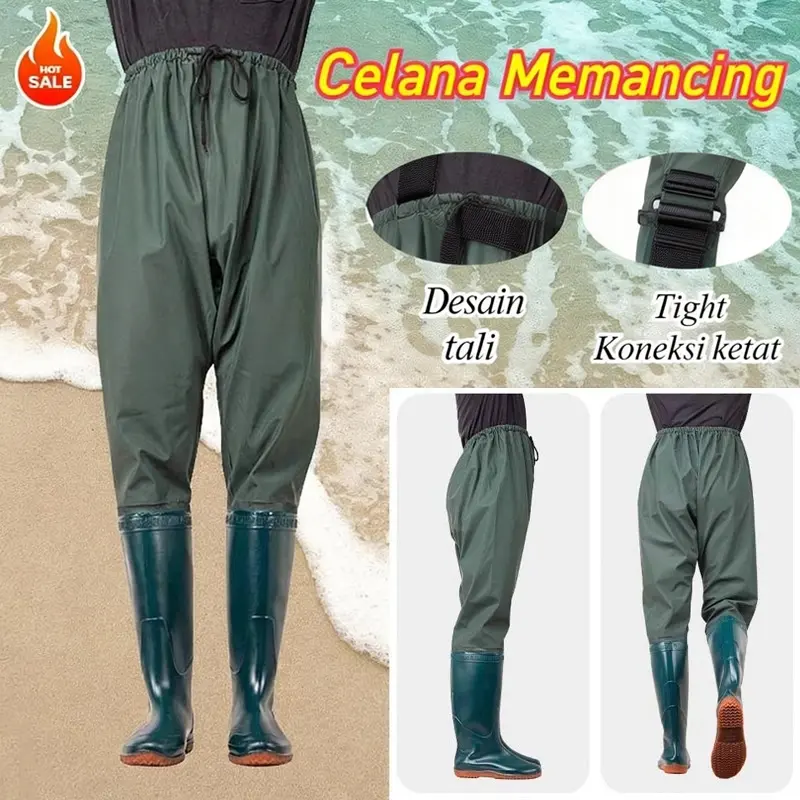 Sepatu Boots Pria Wanita Celana Nasi Panjang Tahan Air Sepatu Siput Sol anti-selip Sepatu Boot Hujan Khusus Pekerjaan Pertanian Luar Ruangan