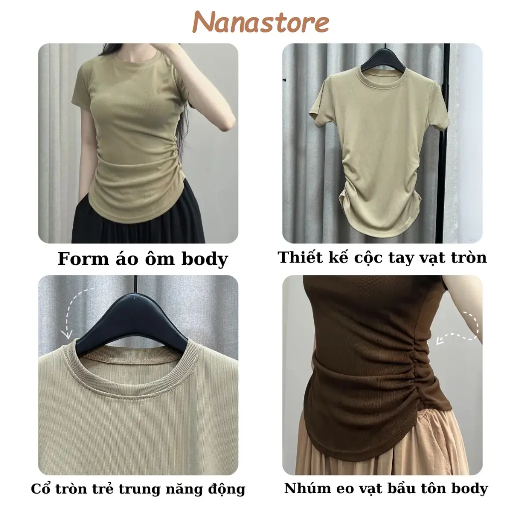 Áo Thun Nữ Ngắn Tay Chất Tăm Kiểu Dáng Nhún Eo Vạt Tròn, Áo Phông Nữ Ngắn Tay Cổ Tròn BigSize 271T | BigBuy360 - bigbuy360.vn Áo Thun Nữ Ngắn Tay Chất Tăm Kiểu Dáng Nhún Eo Vạt Tròn, Áo Phông Nữ Ngắn Tay Cổ Tròn BigSize 271T | BigBuy360 - bigbuy360.vn