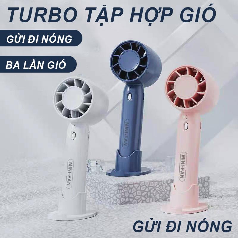 Quạt cầm tay mini quạt ba tầng quạt cầm tay đế nhỏ gọn phụ kiện sạc USB có thể dùng làm giá đỡ điện thoại di động... 1