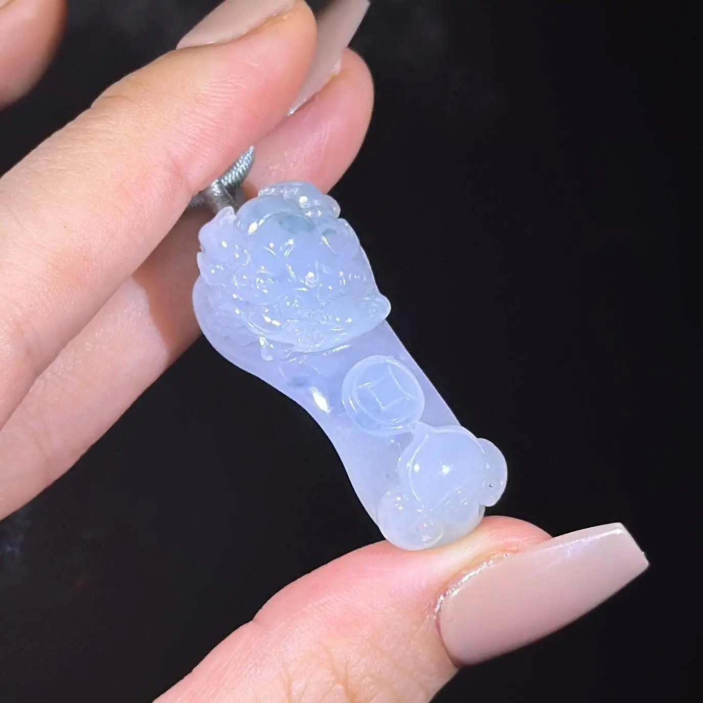 Type A Piao Hua Jade Dragon Ruyi Pendant