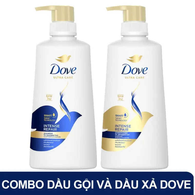 Combo Dầu Gội và dầu xả Phục Hồi Tóc Dove Thái Lan Intense Repair - 410ml/chai 0