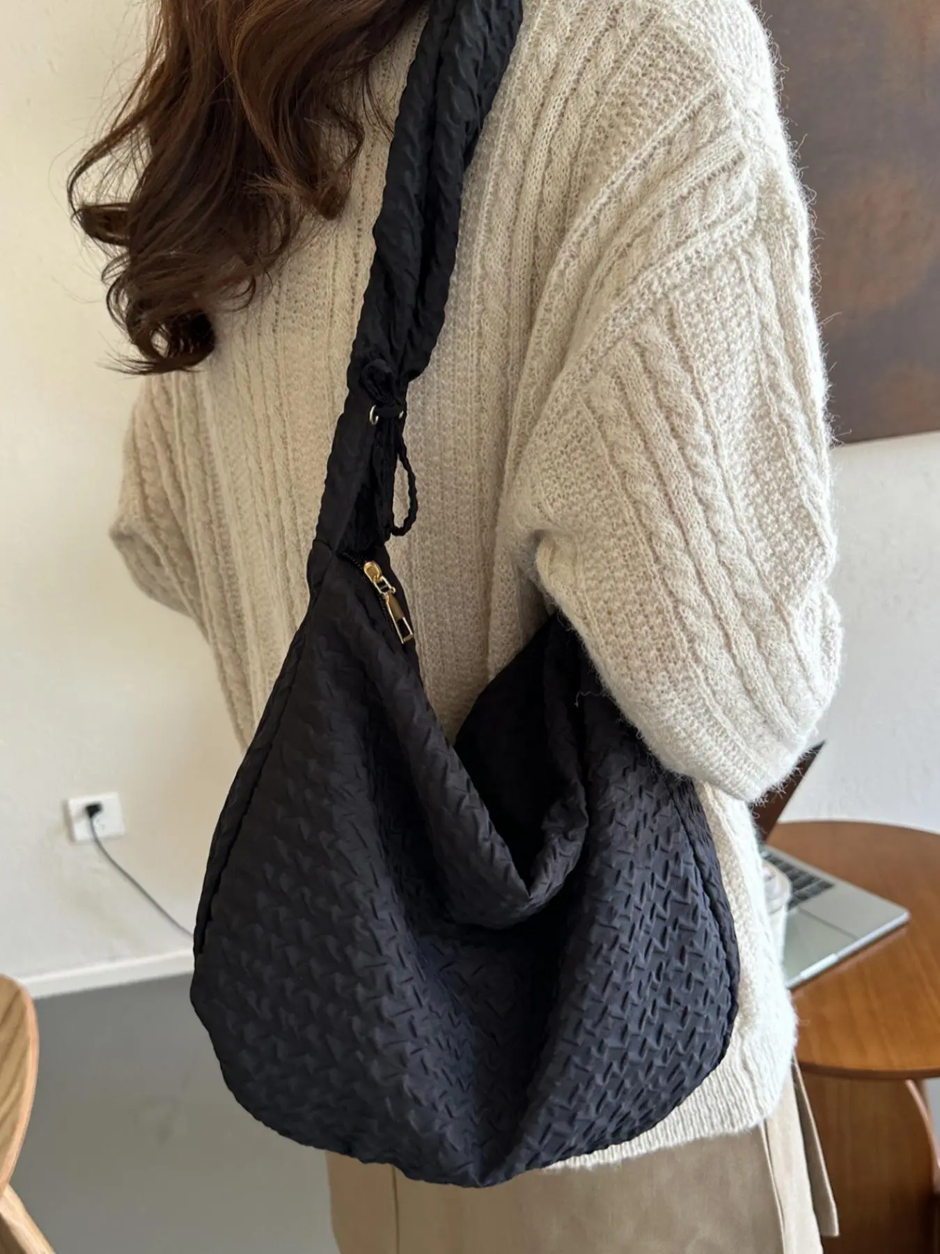 Women's  Elegant Minimalist Hobo Bag, All-match Trendy Large Capacity Shoulder Half Moon Bag, Fashionable Shoulder Bag for Daily Use