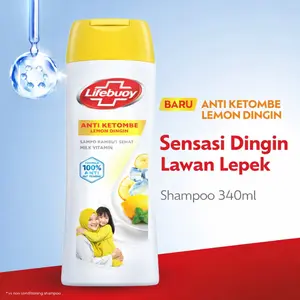 Lifebuoy Shampoo Anti Ketombe Lemon Dingin 340ml - Rambut Bebas Ketombe