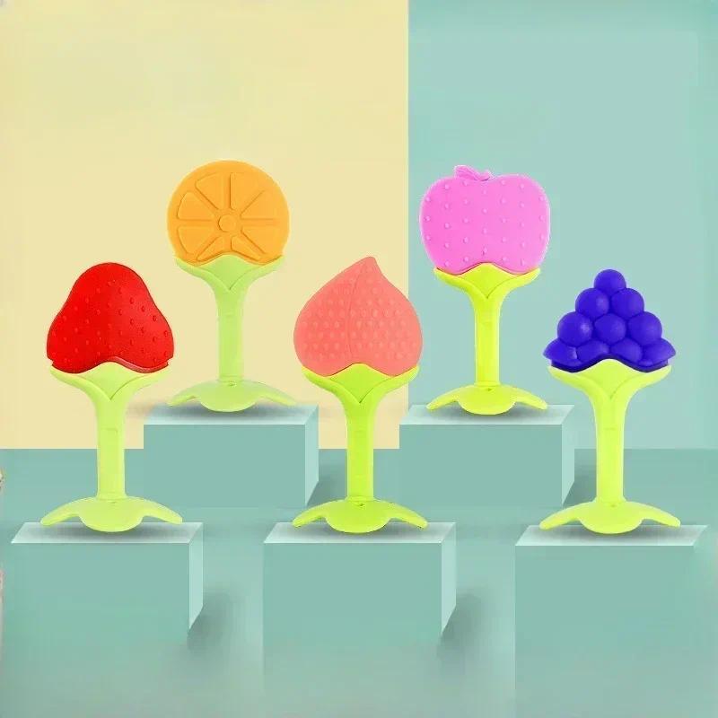 Baby Fruit Siliconec Teethers Kids Chew Tooth Toys Baby Dental Care Strengthening Tooth Newborn Teether Soothing Chew Toy 1