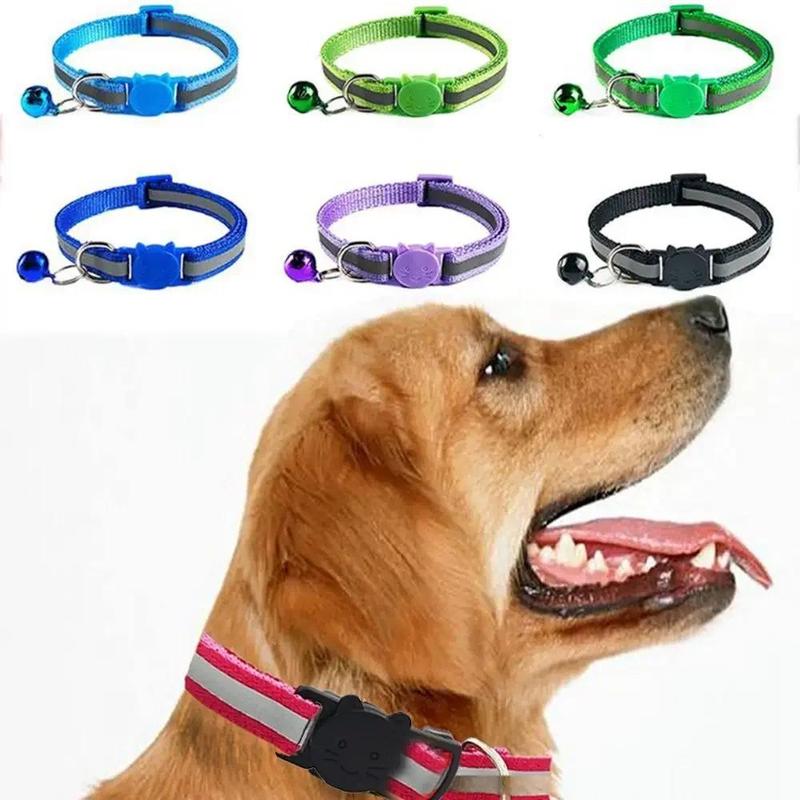 Safety Buckle Detachable Reflective with Bell Cute Pet Products Colorful Nylon Collars Accessories Necklace Cat Dog Bell Collar 5