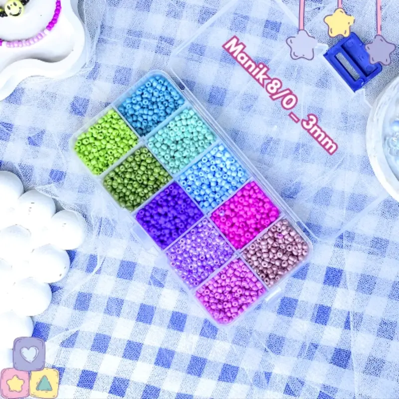 Paket Manik Manik DIY Bahan Aneka Kerajinan / Set Manik Manik DIY Lengkap Aestehetic Kalung Gelang Cincin / Paket Box Manik Manik bahan kerajinan 4