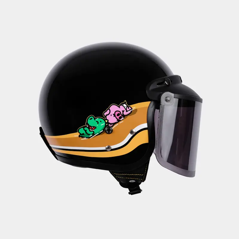CRSL Bonnie Helmet | Helm Dewasa | Helm Motor Retro Vintage I Headwear Hat Black I Pelindung Kepala I Helmet Rider Motorcycle I Bogo Unisex Pria Wanita 3
