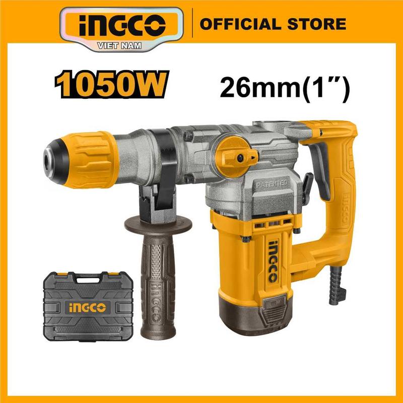Máy khoan đục bê tông 3 chức năng INGCO RH10506 công suất 1050W trọng lượng nhẹ