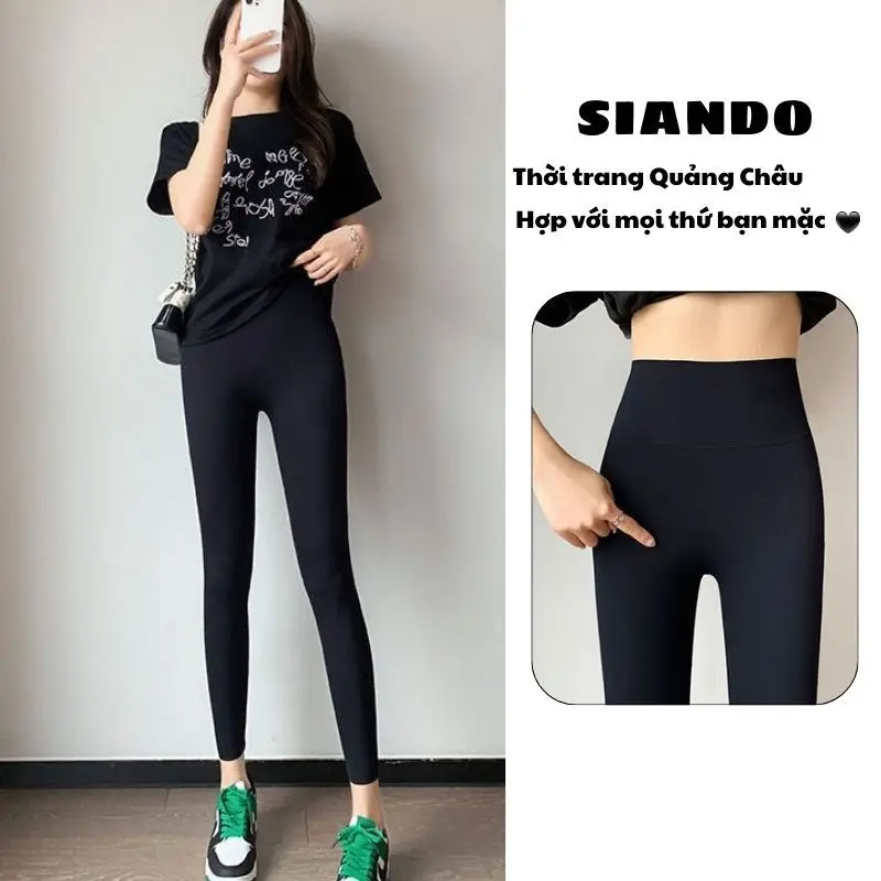 Quần legging nữ định hình nâng mông cạp cao chất su đúc dày dặn hàng Quảng Châu cao cấp SIANDO HM18