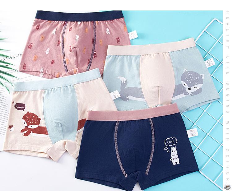 Product Introduction of Children's Underwear Boys Red Underwear Cotton Boxer Briefs Boys Small Medium Large Teen Boys Fine Cotton A 10