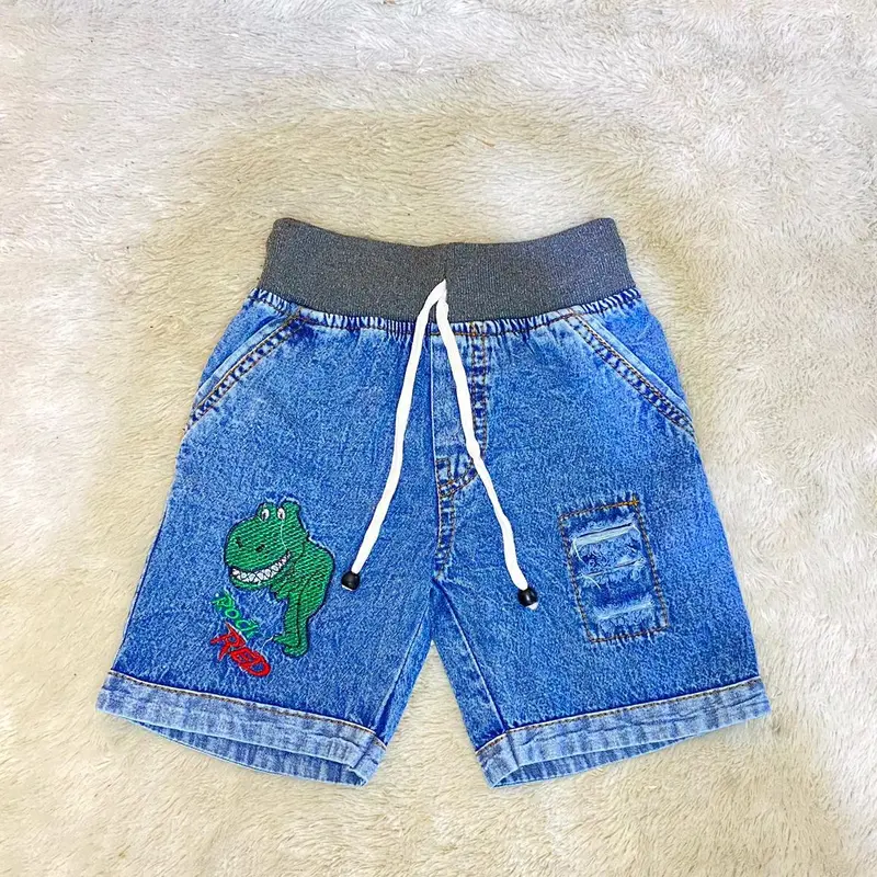 Celana Jeans Motif Sobek Bordir Umur 1-12 TAHUN Cowok Cowok 0